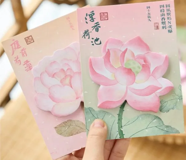 Bloco de notas adesivas floral 45 folhas
