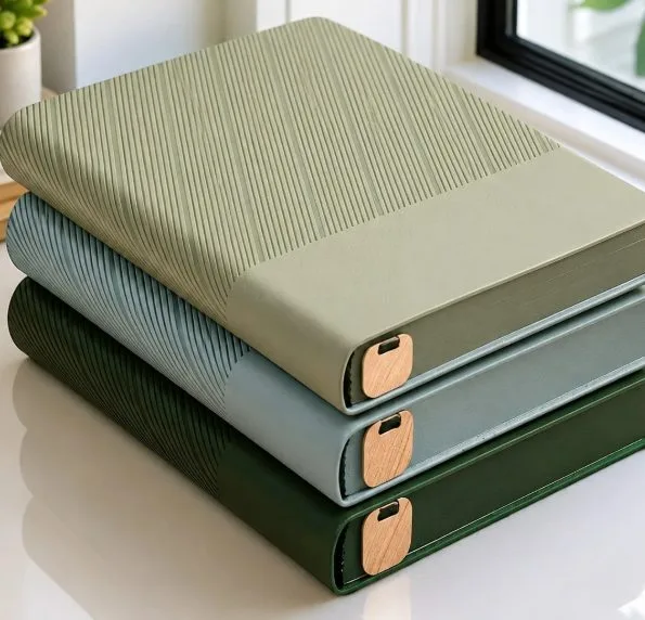Caderno A5 capa de couro sintético texturizado