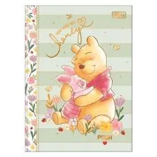 Caderno colegial Pooh capa dura 160 folhas