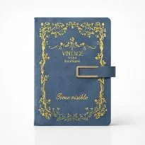 Caderno vintage A5 com fecho magnético