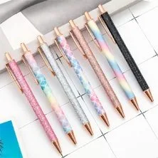 Caneta esferográfica retrátil Blingbling com glitter